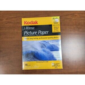 Kodak Ultima Picture Paper 15 Sheets 8 1/2 By 11 In Heavy High Gloss